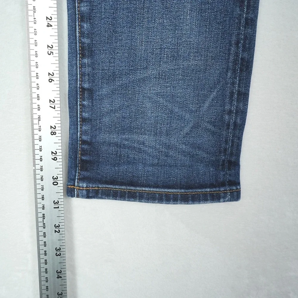 Uniqlo Slim Straight Japanese Kaihara Selvedge Jeans Mens 35x32 Blue Low Rise